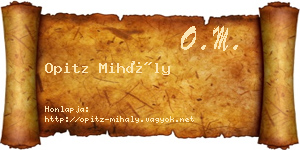 Opitz Mihály névjegykártya